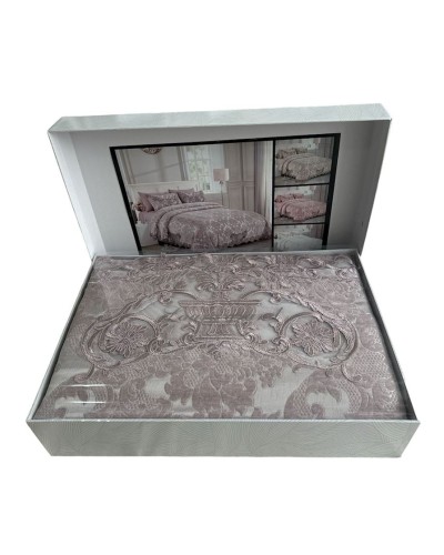 Yataq dəsti Laura Grand, yorğan üzü 245x250 sm, mələfə 250x260 sm, yastıq üzləri 50x70 sm, ailəvi, çəhrayı