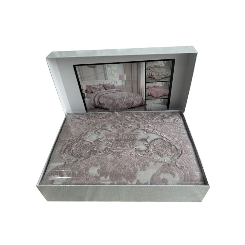 Комплект постельного белья Laura Grand, пододеяльник 245х250 см, простыня 250х260 см, наволочки 50х70 см, семейный, розовый Комплект постельного белья Laura Grand, пододеяльник 245х250 см, простыня 250х260 см, наволочки 50х70 см, семейный, розовый