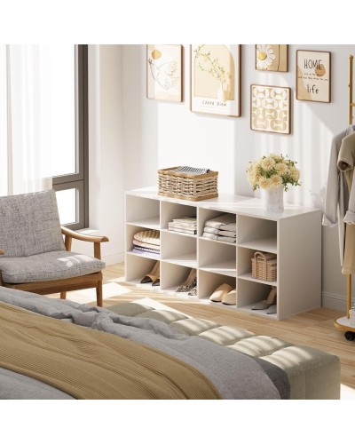 Ayaqqabı üçün tumba Art Mebel 41, laminat, ağ, 90х120х30 sm