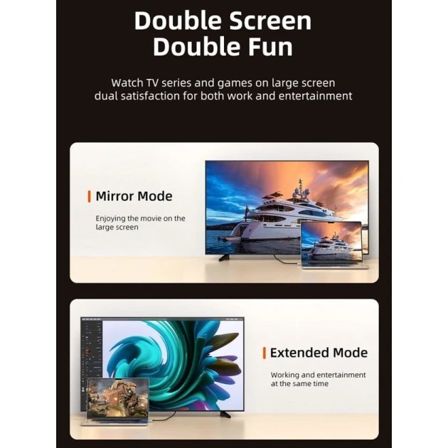 Видеокабель Cabeltime 8K60HZ Type-C to HDMI, 2 м (CT-CMHF8K-ZG) Видеокабель Cabeltime 8K60HZ Type-C to HDMI, 2 м (CT-CMHF8K-ZG)