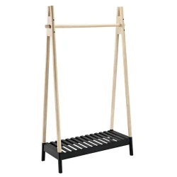 Передвижная вешалка для одежды JYSK Jennet, 105x170x46 см, МДФ/дерево, черный/коричневый