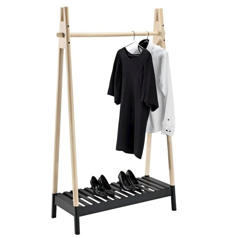 Передвижная вешалка для одежды JYSK Jennet, 105x170x46 см, МДФ/дерево, черный/коричневый Передвижная вешалка для одежды JYSK Jennet, 105x170x46 см, МДФ/дерево, черный/коричневый