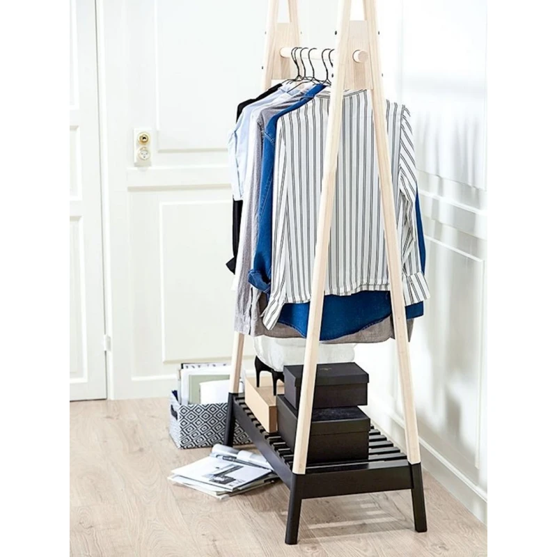 Передвижная вешалка для одежды JYSK Jennet, 105x170x46 см, МДФ/дерево, черный/коричневый Передвижная вешалка для одежды JYSK Jennet, 105x170x46 см, МДФ/дерево, черный/коричневый