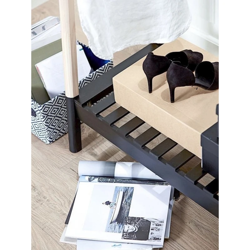 Передвижная вешалка для одежды JYSK Jennet, 105x170x46 см, МДФ/дерево, черный/коричневый Передвижная вешалка для одежды JYSK Jennet, 105x170x46 см, МДФ/дерево, черный/коричневый