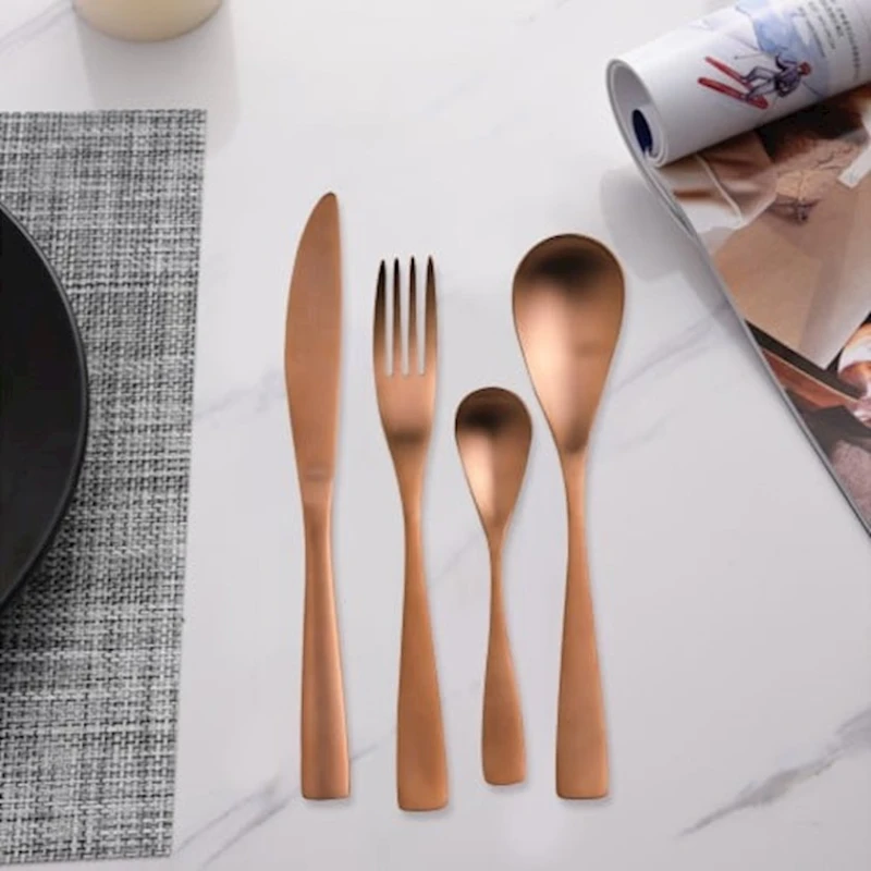 Набор столовых приборов CS Kochsysteme Bocholt Rose Gold, на 6 персон, 24 предмета, нержавеющая сталь, золотистый