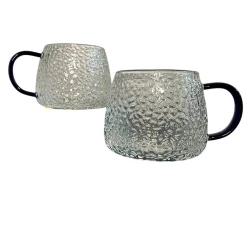 Чашка, стекло, прозрачная/черная, 351 мл, 1 шт Чашка, стекло, прозрачная/черная, 351 мл, 1 шт