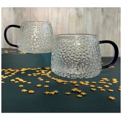 Чашка, стекло, прозрачная/черная, 351 мл, 1 шт Чашка, стекло, прозрачная/черная, 351 мл, 1 шт