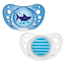 Набор пустышек Chicco Physio Air, 16-36 месяцев, латекс, 2 шт, голубой Набор пустышек Chicco Physio Air, 16-36 месяцев, латекс, 2 шт, голубой