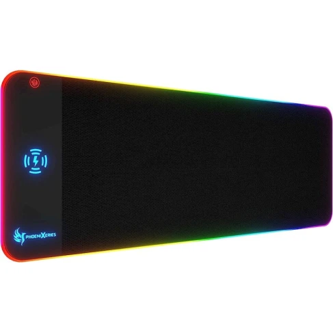 Siçan üçün altlıq PhoeniXeries XL RGB, işıqlandırma və simsiz enerji toplama ilə, Qara Siçan üçün altlıq PhoeniXeries XL RGB, işıqlandırma və simsiz enerji toplama ilə, Qara