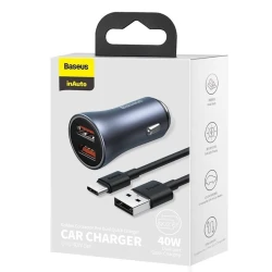 Автомобильное зарядное устройство Baseus Golden Contactor Pro Dual Quick Car Charger 40W
