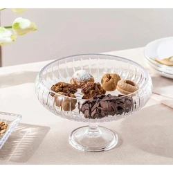 Şirniyyat qabı FC12, 18x25 sm, şüşə, altlıq üzərində, şəffaf