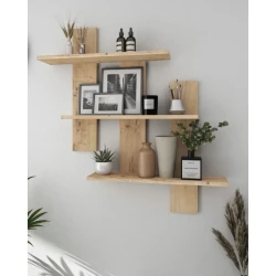 Полка настенная Art Mebel 71, ламинат, 84х84х13 см, бежевая Полка настенная Art Mebel 71, ламинат, 84х84х13 см, бежевая