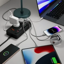 Удлинитель Porodo Multi-Port Power HUB 2 m, 4 USB-A/USB-C Удлинитель Porodo Multi-Port Power HUB 2 m, 4 USB-A/USB-C