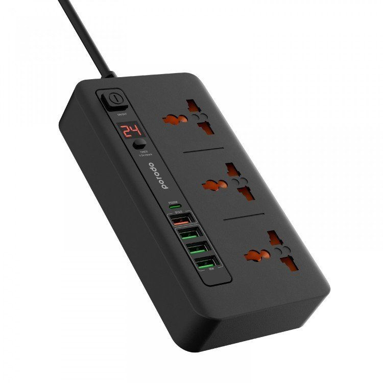 Удлинитель Porodo Multi-Port Power HUB 2 m, 4 USB-A/USB-C Удлинитель Porodo Multi-Port Power HUB 2 m, 4 USB-A/USB-C