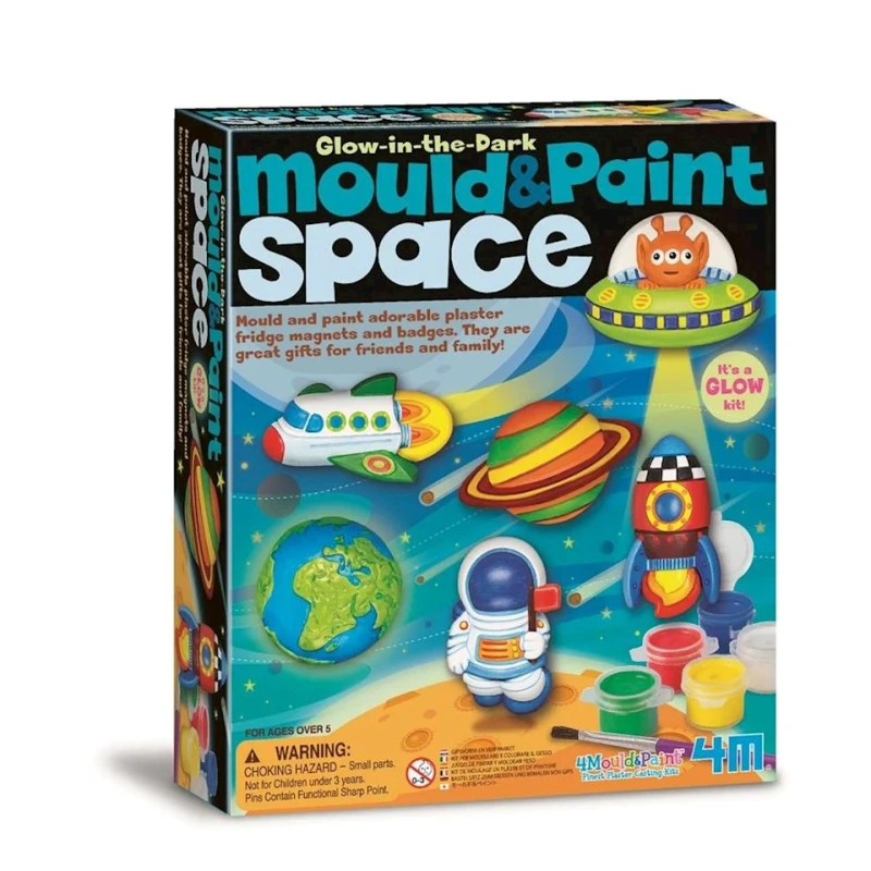 Набор 4M Mould & Paint Glow In The Dark Space, 5+, белый/разноцветный Набор 4M Mould & Paint Glow In The Dark Space, 5+, белый/разноцветный