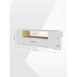 Тумба под ТВ 3563_LETNEWBoxWhZol, ЛДСП, разноцветная, 40x34.6x108 см Тумба под ТВ 3563_LETNEWBoxWhZol, ЛДСП, разноцветная, 40x34.6x108 см