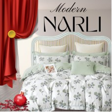 Yataq dəsti Narlı 000935, yorğan üzü 200x220 sm, mələfə 240x260 sm, 2 yastıq üzü 50x70 sm, ikinəfərlik, pambıq/satin, rəngbərəng