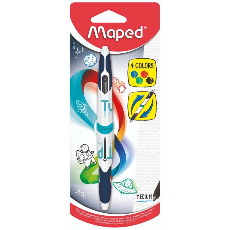 Шариковая ручка Maped Medium Twin Tip, 1 мм, 4 цвета, товар в ассортименте
