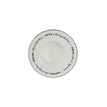 Boşqab Porland Be Happy 04AP020379, farfor, ağ, 26 sm