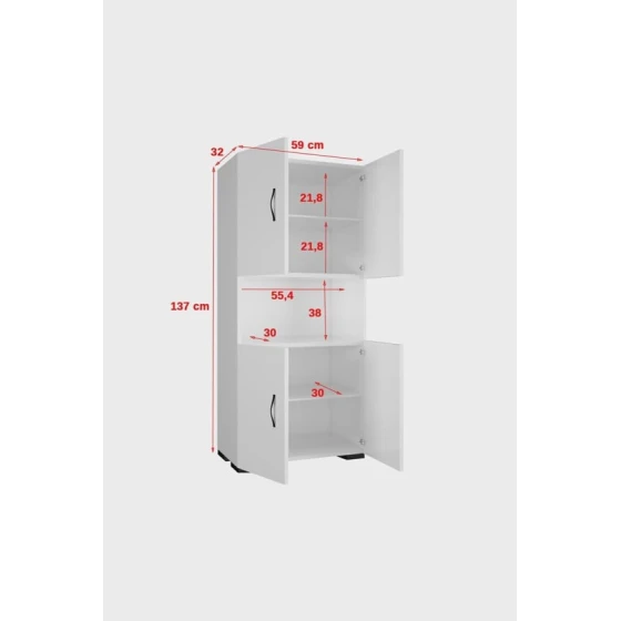 Шкаф кухонный Ev Plus Streak, ЛДСП, белый, 137x32x59 см Шкаф кухонный Ev Plus Streak, ЛДСП, белый, 137x32x59 см