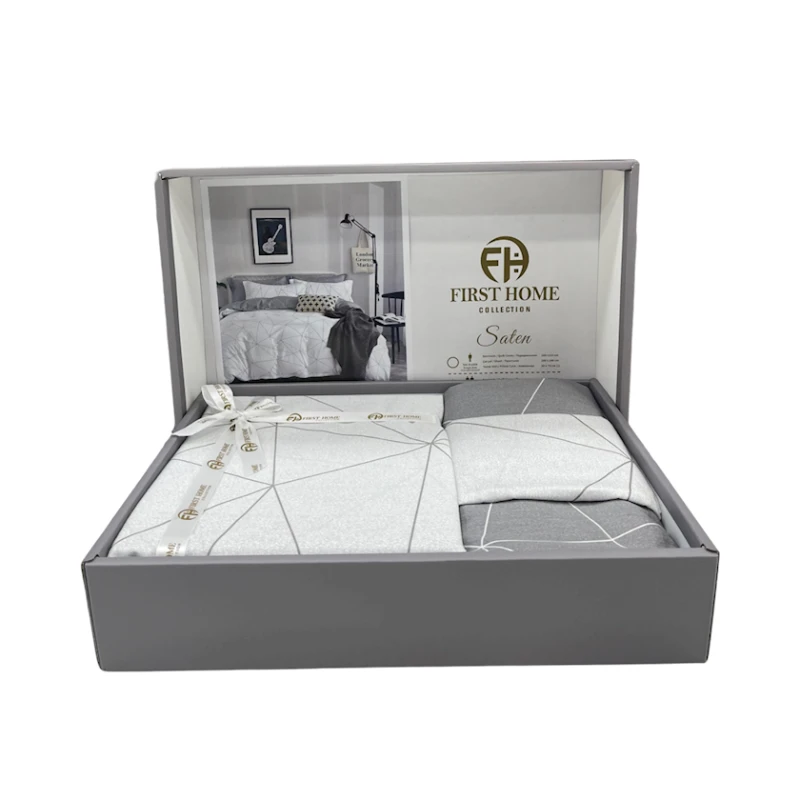 Комплект постельного белья First Home SHA-00002712, пододеяльник 160x220 см, простыня 170х240 см, наволочка 50х70 см, односпальный, хлопок, разноцветный