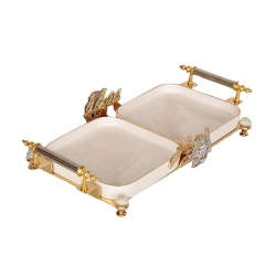 Прямоугольный поднос HK-369 золотистый