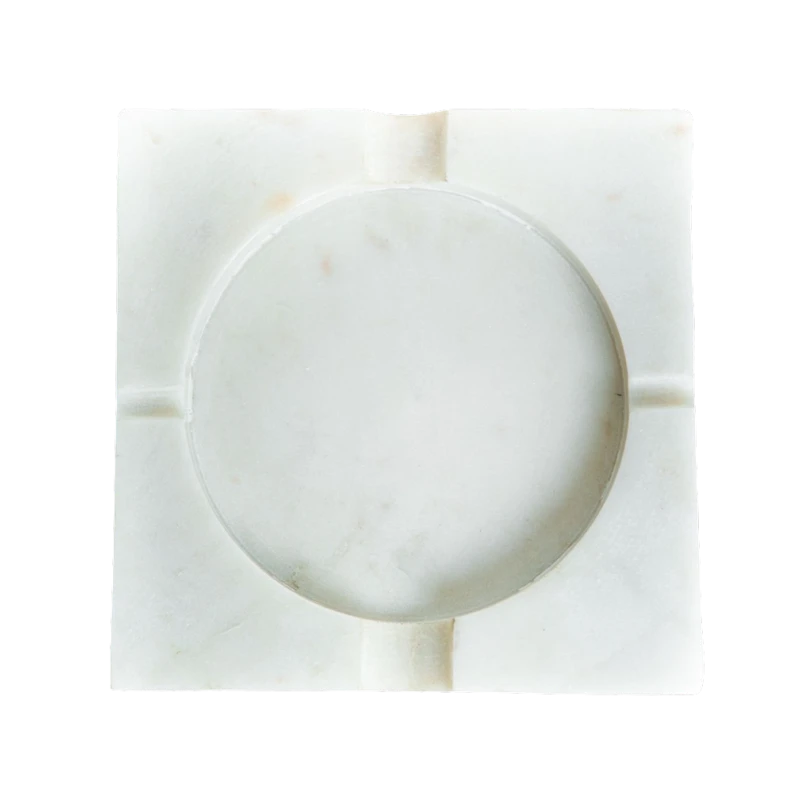 Пепельница Hom-me Aegeus, белый, мрамор, 16x16x3 см