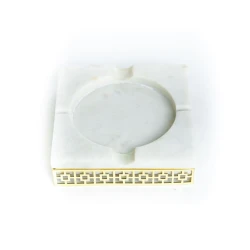 Пепельница Hom-me Aegeus, белый, мрамор, 16x16x3 см