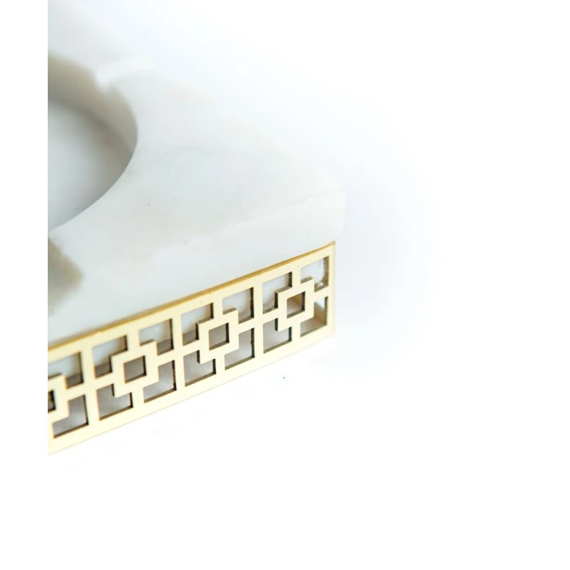 Пепельница Hom-me Aegeus, белый, мрамор, 16x16x3 см