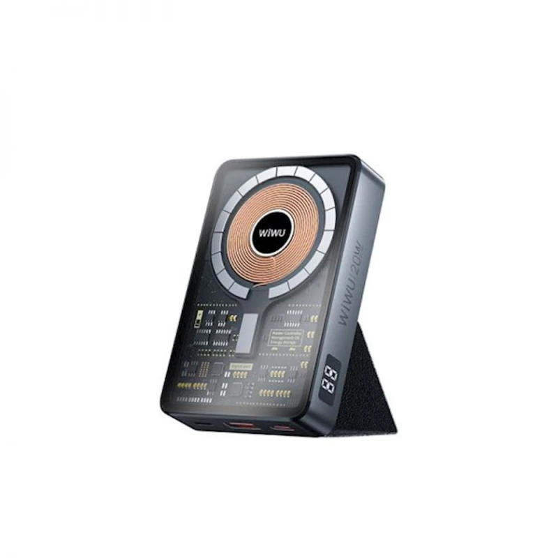 Внешний аккумулятор Wiwu JC-21 Magnetic Wireless Fast Charging 22.5W, 10000mAh, Space Grey Внешний аккумулятор Wiwu JC-21 Magnetic Wireless Fast Charging 22.5W, 10000mAh, Space Grey