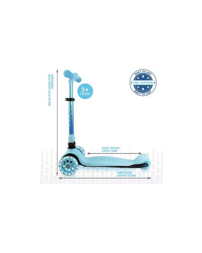 Uşaqlar üçün samokat Hypro Zinc Flyte Three Wheeled Folding ZC07847, mavi