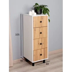 Тумба Letta Boston 3563_L-M 2TumbaPumpWh-Vot, 40x40x105 см, белая