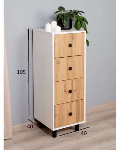 Tumba Letta Boston 3563_L-M 2TumbaPumpWh-Vot, 40x40x105 sm, ağ