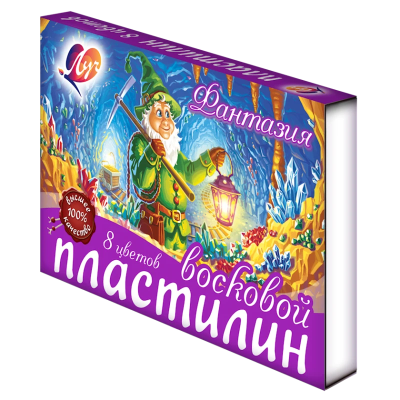 Пластилин восковой мягкий Луч Фантазия, 8 шт, разноцветный, 166x114x18 мм, 160 г, со стеком, картонная коробка, 3+ лет Пластилин восковой мягкий Луч Фантазия, 8 шт, разноцветный, 166x114x18 мм, 160 г, со стеком, картонная коробка, 3+ лет