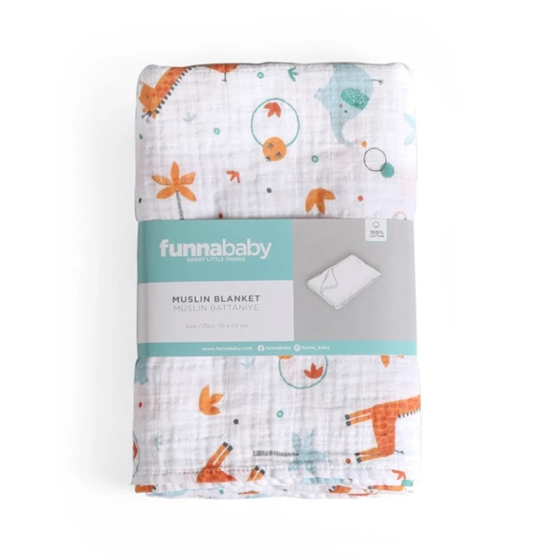 Покрывало Funna baby Giraffe Blue, 120x120 см Покрывало Funna baby Giraffe Blue, 120x120 см