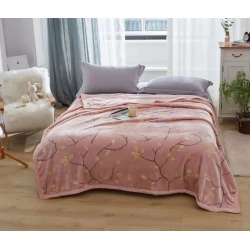 Плед Maison Dor, 150x200 см, односпальный, бамбук, розовый/желтый