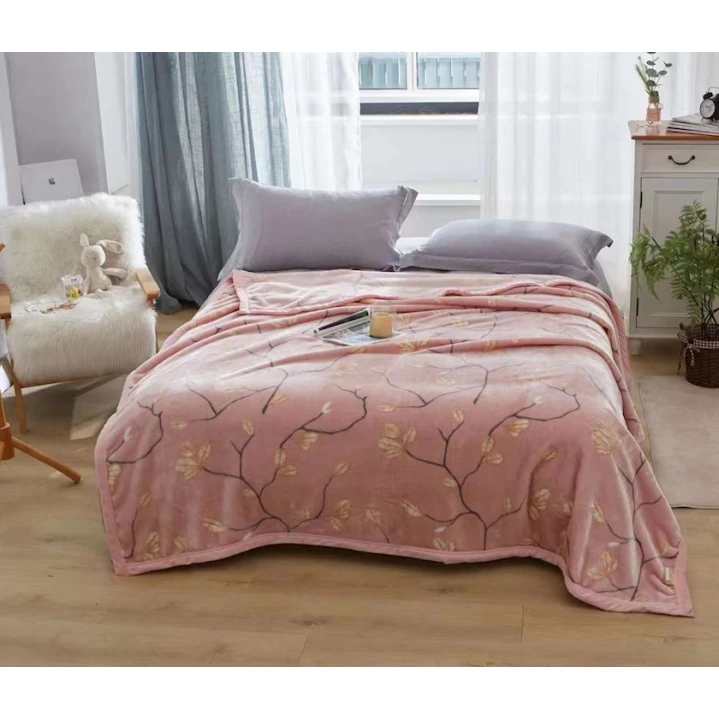 Плед Maison Dor, 150x200 см, односпальный, бамбук, розовый/желтый