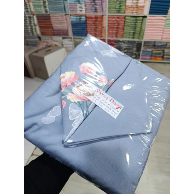 Комплект постельного белья MiraNova CTS-080, пододеяльник 200×220 см, простыня 200×220 см, наволочки 50×70 см, двуспальный, хлопок, голубой