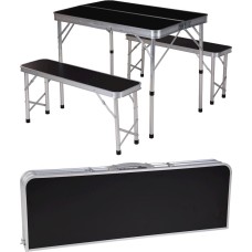 Yığılan mebel dəsti Koopman Camping, stol 90х60х70 sm, skamya 87х24х40 sm