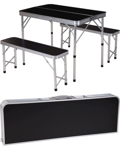 Yığılan mebel dəsti Koopman Camping, stol 90х60х70 sm, skamya 87х24х40 sm