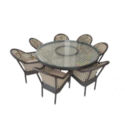 Комплект садовой мебели P0142/P0141, на 7 человек, 160x90 см, коричневый Комплект садовой мебели P0142/P0141, на 7 человек, 160x90 см, коричневый