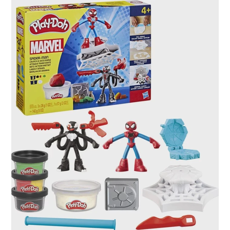 Игровой набор Hasbro F9827 Play-Doh Marvel Spiderman Launch & Slice Battle, 4+ лет Игровой набор Hasbro F9827 Play-Doh Marvel Spiderman Launch & Slice Battle, 4+ лет