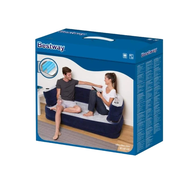 Şişmə divan Bestway 75058, göy/ağ, 169x89x64 sm Şişmə divan Bestway 75058, göy/ağ, 169x89x64 sm