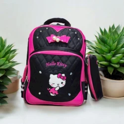 Məktəbli bel çantası Geliyazi GG-ZZ-007, poliester, qara/çəhrayı