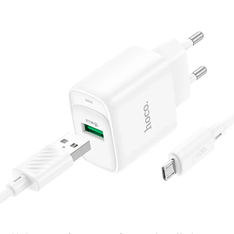 Сетевое зарядное устройство Hoco C140A QC3.0 18W + MicroUSB Cable White Сетевое зарядное устройство Hoco C140A QC3.0 18W + MicroUSB Cable White