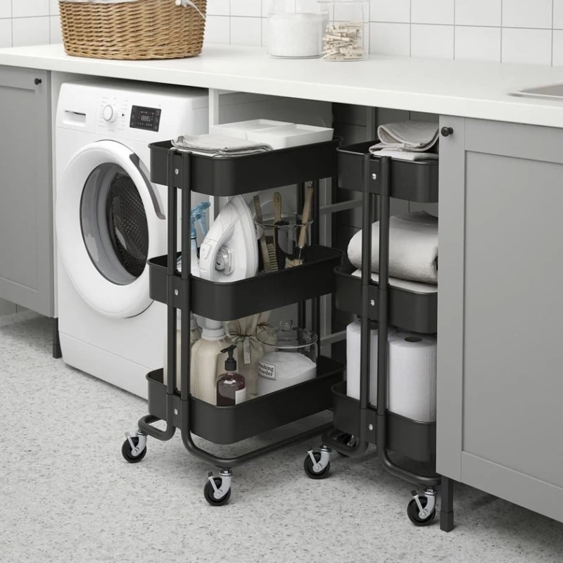 Тележка IKEA RASKOG, сталь, черная, 35x45x77 см Тележка IKEA RASKOG, сталь, черная, 35x45x77 см