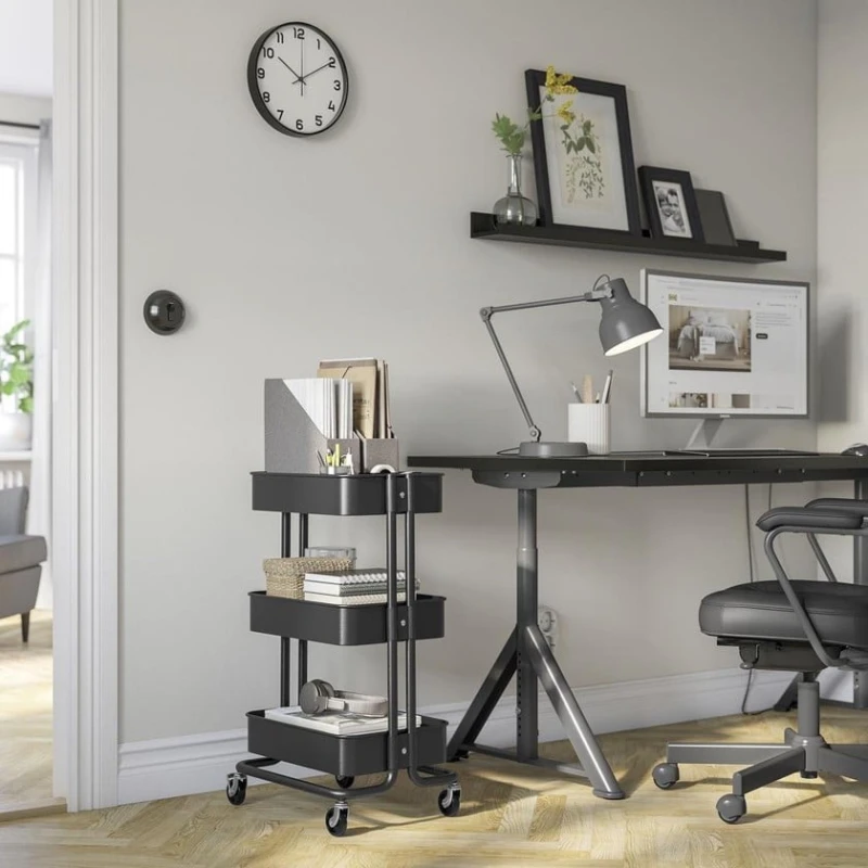 Тележка IKEA RASKOG, сталь, черная, 35x45x77 см Тележка IKEA RASKOG, сталь, черная, 35x45x77 см