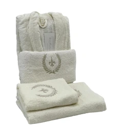 Hamam dəsti Anemon SHA-00002601 xələt + hamam dəsmalı 70x140 sm + əl dəsmalı 50x90 sm, bej