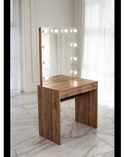 Makiyaj masası Art Mebel 76, laminat, votan, 156x80x45 sm
