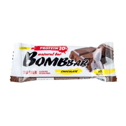 Протеиновый батончик Bombbar Двойной шоколад 60г, 20 шт Протеиновый батончик Bombbar Двойной шоколад 60г, 20 шт